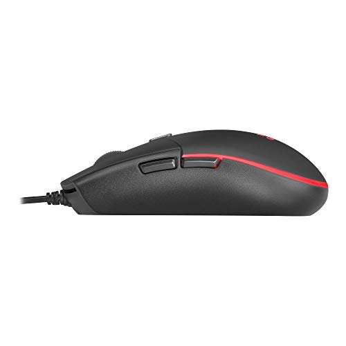 Mars Gaming MMG Ratón RGB Flow, Sensor Óptico 3200 DPI, Antideslizante Negro