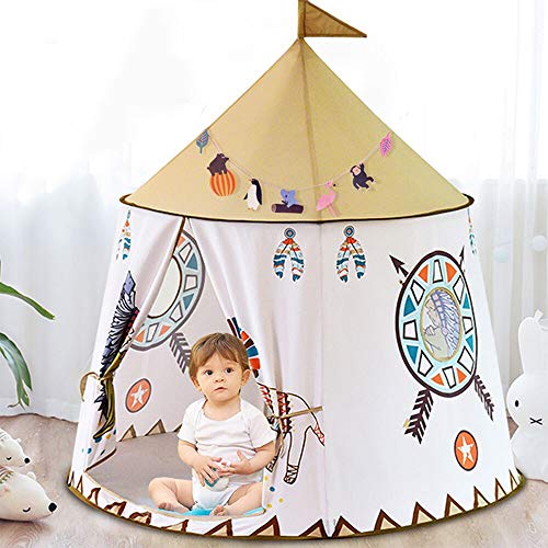 MCLJR De los niños Tienda de Juego, Piel de melocotón Material higroscópico, Transpirable, el Castillo de la Princesa portátil, Conveniente para Childrenplay Casa (48,4 * 45.6In)