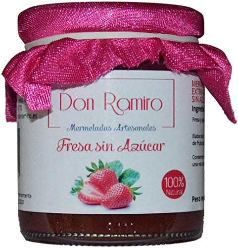 Mermelada Artesana Don Ramiro Fresa Sin Azucar. 100% Natural Elaborado con 98gr De Fruta por 100gr. P.neto 250gr.