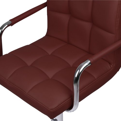 MIADOMODO Taburete de Bar - con Reposapies y Reposabrazos, Base de Metal, Giratorio y Regulable en Altura, Color y Juego a Elegir - Sedia, Silla, Taburete, Comedor, Mueble (Vino Rojo, Juego de 2)