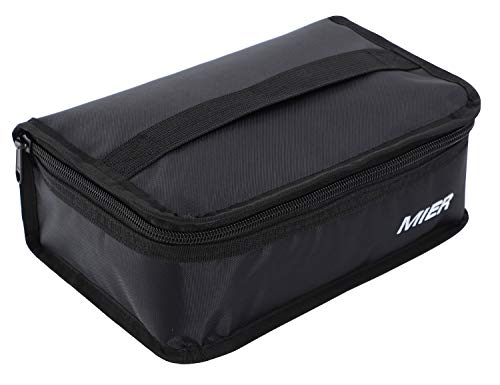 MIER Bolsa de la lonchera Bolsa de almacenamiento de alimentos Bolsas más frescas Kit de viaje aislado para mujeres y hombres, Set de 1 (Negro 1pcs)