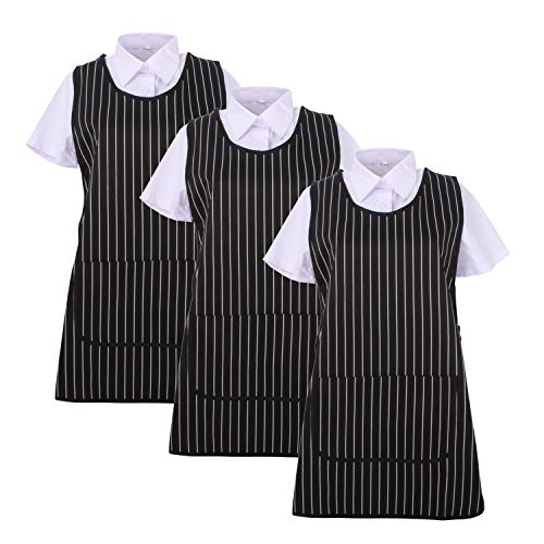 MISEMIYA - Pack*3 Pcs - Delantal Limpieza Uniforme Laboral CLINICA MÉDICOS Limpieza Veterinaria Sanitarios HOSTELERÍA- Ref.868 - Negro, Pack* 3 Pcs, XL