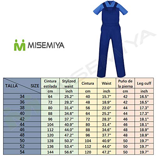 MISEMIYA - Peto con Tirantes Uniformes Laboratorios Mono Uniformes Mono DE Trabajo - Ref.879-38, Azul