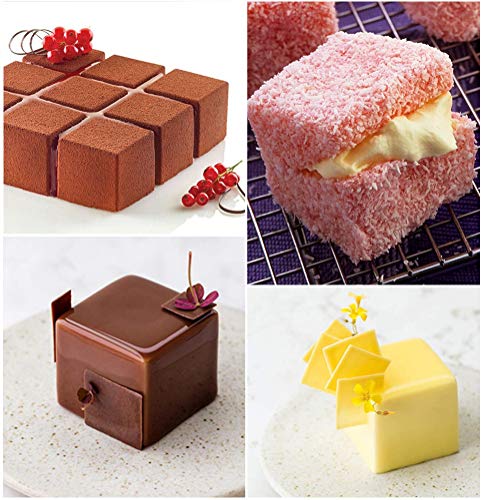 Molde de silicona en forma de cubo 3D, molde cuadrado para hornear pasteles, postres para gelatina, repostería de bolas y bomba de helado