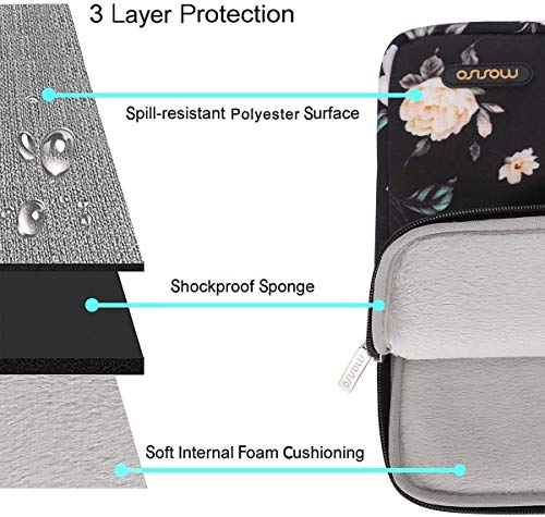 MOSISO Funda Protectora Compatible con 13-13.3 Pulgadas MacBook Pro/MacBook Air/Ordenador Portátil,Bolsa Blanda de Repelente de Agua de Estilo Vertical de Camelia