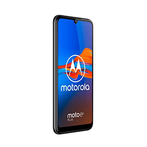 Motorola Moto E6 Plus (pantalla 6,1" max vision, doble cámara de 13 MP, 64GB/4 GB, Android 9.0, Dual SIM) Gris Gunmetal + Funda