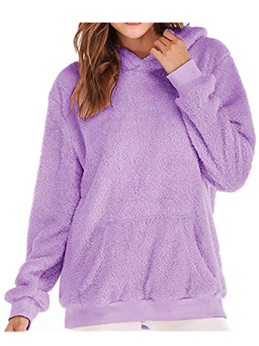 Mujer Caliente y Esponjoso Tops Chaqueta Suéter Abrigo Jersey Mujer Otoño-Invierno Talla Grande Hoodie Sudadera con Capucha riou