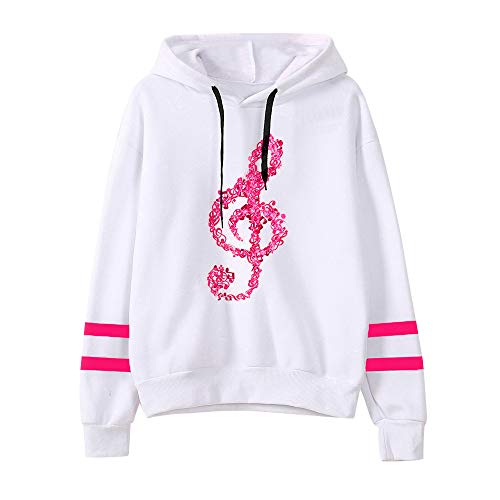 Mujer Sudadera,Notas Musicales Sudaderas con Capucha Cortas para Mujer Camisetas Mujer Blusa Tops Sudadera Mujer