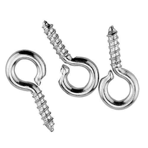 MZMing [300 Pieza] Mini Ojo Tornillo Perno 15mm x 7mm Cromado Cáncamos Fianza Accesorios Hechos a Mano Hembrillas para Hacer Joyas de Bricolaje Madera Resina Encanto de Arcilla Proyectos Artesanale