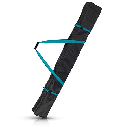 Navaris Bolsa de ski de 170CM - Funda para un par de esquís y Bastones - Portaesquís y Bastones de esquí Alpino de Color Negro petróleo