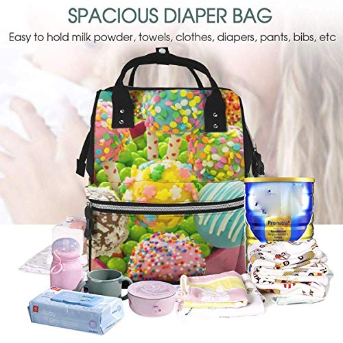 nbvncvbnbv Baby Diaper Bag Cake Pops Mochila Multifunción Impermeable Viaje Pañales Bolsas Capacidad Creativo Diseño de moda Paquete Casual Mochilas