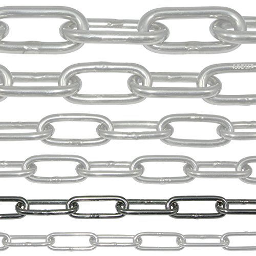 NietFullThings - Cadena de acero inoxidable V4A de 3 metros y 3 mm de grosor, cadena de eslabones largos, DIN 5685, DIN 763, por metros, de acero inoxidable, 3 m