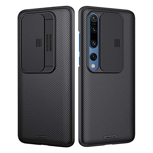 NILLKIN Funda Xiaomi Mi 10/10 Pro, [Protección de la cámara] Estuche híbrido Parachoques Premium no voluminoso Delgado Funda rígida para PC para Xiaomi Mi 10/10 Pro(6.67 Pulgadas)-Negro