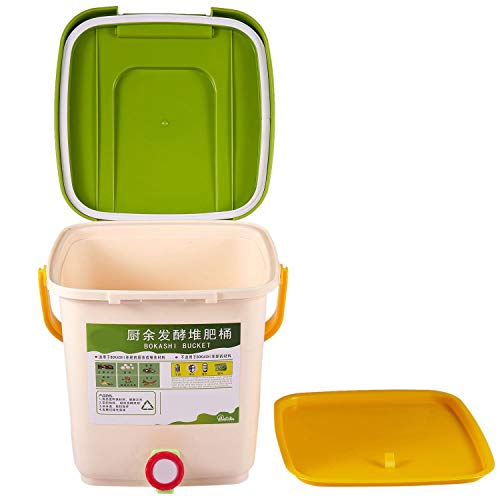 Noblik Contenedor de Compostaje de 12L Reciclar Compostador Contenedor de Compostaje Aireado PP Contenedor de Basura Casero OrgáNico Cubo Cocina JardíN Contenedores de Basura de Alimentos