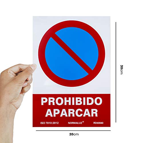 Normaluz RD40040 Señal Prohibido Aparcar PVC Glasspack 0,7 mm 21x30 cm, Rojo