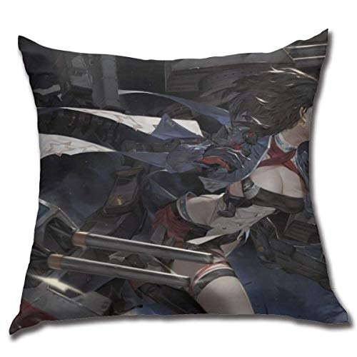 Not Applicable Funda De Almohada Azur Lane Anime con Cremallera 45 X 45 Cm Funda De Almohada Duradera Personalizada Sofá Funda De Almohada Única Impresión A Doble Cara Regalo De Cumpleaños Cuadra