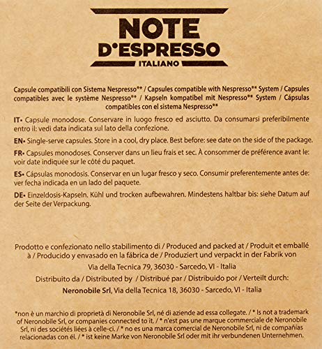 Note D'Espresso - Cápsulas de menta poleo exclusivamente compatibles con cafeteras Nespresso*, 2 g (caja de 40 unidades)