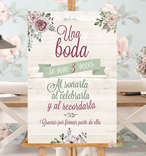 Noviembre Dulce Cartel de Boda Una Boda se Vive 3 Veces