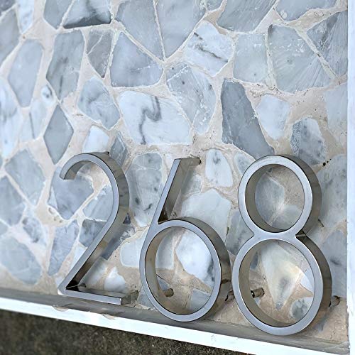 Números para Casas 12cm grande 3D moderno de la casa de la puerta número Home números de dirección de la puerta exterior Número Cámara Digital Sign Placas de 5 pulgadas.0-9 de plata (Color : 1)