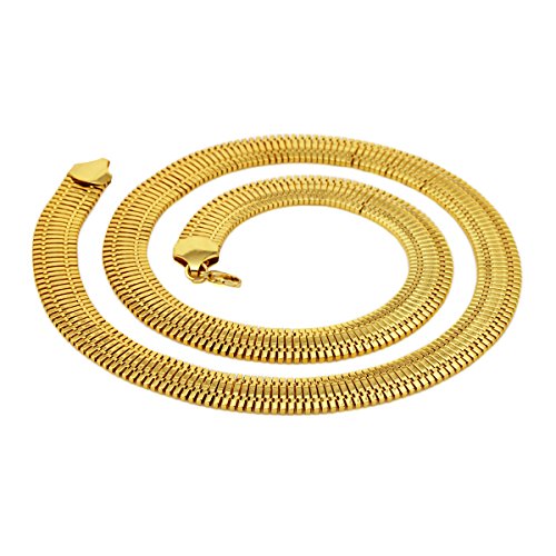 Nyuk para hombre, grande pesada Amplia Cadena De Frenar 30 cm hierro 18 K oro batalla colgante Neckalce