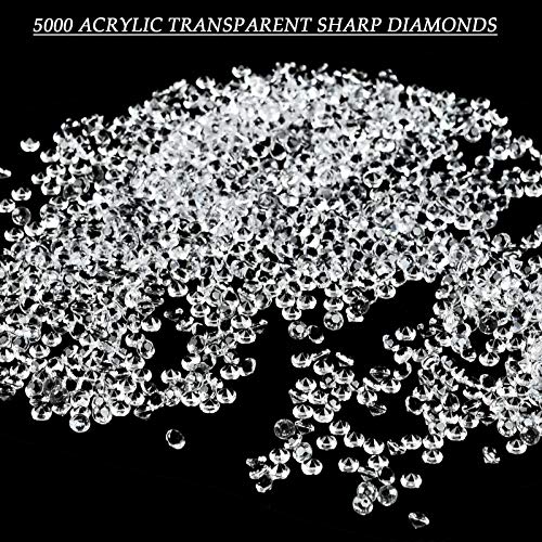 OFNMY 4.5 mm 5000 Pieza Claro Cristales de Dispersión los Diamantes de Acrílico,Adecuado para Mesas de Boda,Mesas de Fiesta,Accesorios de Bricolaje,Decoración,Artes y Manualidades