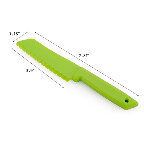 ONUPGO Set de cuchillos de cocina de plástico de 4 piezas - Cuchillo de cocina de chef/cuchillos de cocina para niños, cuchillo para niños para fruta, pan, pastel, cuchillo de lechuga