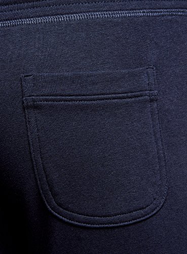 oodji Ultra Hombre Pantalones de Punto Básicos, Azul, S