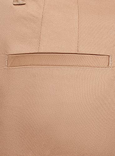 oodji Ultra Mujer Pantalones Básicos de Verano, Beige, ES 42 / L