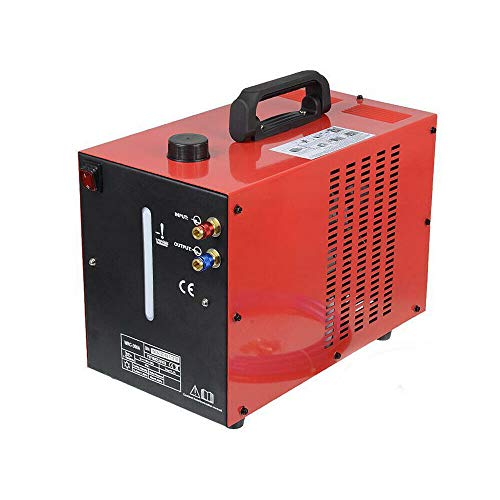 OUKANING Máquina Enfriadora de Agua de Soldador 10L WRC-300A 220V 370W Tanque de Agua de Enfriamiento de Soldadura Rojo / Azul