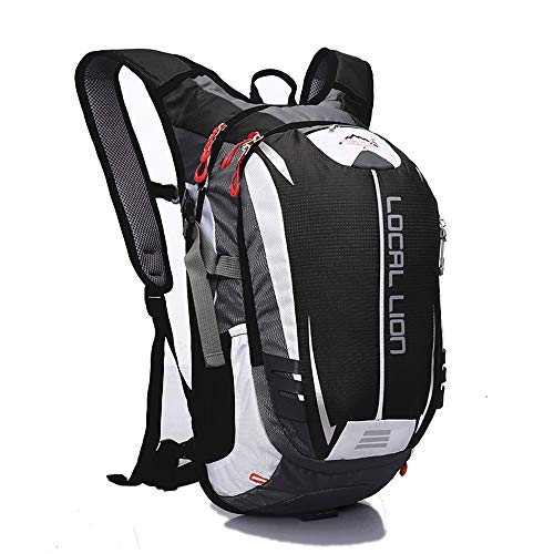 OUTDOOR LOCAL LION 18L Mochila Deportes al Aire Libre de Senderismo Excursion Multifuncional Ciclismo Mochila Impermeable de Nylon para Unisex,Negro