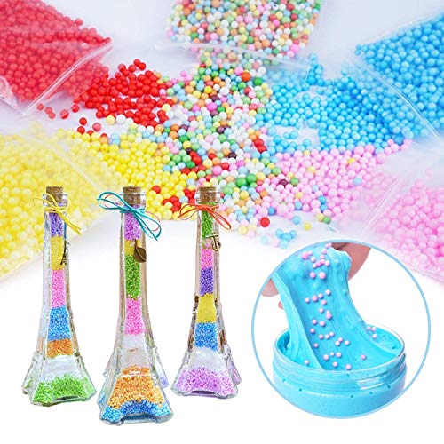 Outtybrave 60 Pcs Slime Kit,Slime Herramientas para artesanía de Bricolaje Incluyen Fishbowl Beads, Bolas Espuma, apel azúcar, Glitter, Confeti,Bolas Espuma Lodo para Niñas y Niños Slime DIY Making