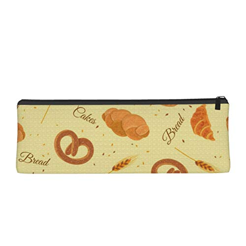 Panadería patrón triángulo pluma bolsa portátil lápiz caso cosmético bolsa bolsa para oficina estudiantes mujeres