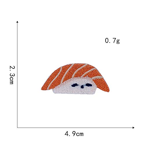 Parche Bordado Donut Salmon Sushi Pequeño Pulpo Alimentos Bordados Miel Melocotón Parches Para Ropa Hierro Ropa Para Niños Apliques Insignia 15 Piezas