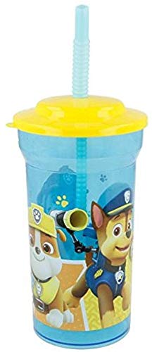 Patrulla Canina 9995, Vaso con caña Grils, Skye, Everest, 460 ml, Producto de plático Libre BPA