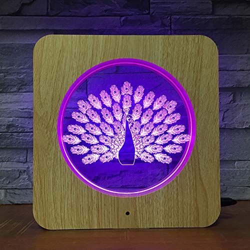 Pavo Real Animal plástico luz Nocturna lámpara Personalizada lámpara de Mesa niños Color Regalo decoración del hogar