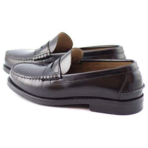 PAYMA - Mocasin Castellano de Piel para Hombre. Hechos en España. Zapato Clasico Antifaz y Borlas para Caballero. Piso de Goma Muy Flexible. Piel Antiarrugas. Antideslizante