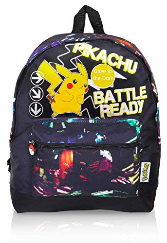 Pokémon Mochila Escolar Para Niño Que Brilla En La Oscuridad, Mochilas Juveniles Con Diseño Pikachu y Asas Ajustables, Bolsa Para El Colegio Universidad Deportes, Regalos Para Niños Niñas