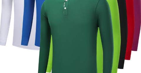 Polo de gama alta para hombre manga larga algodón manga larga camiseta