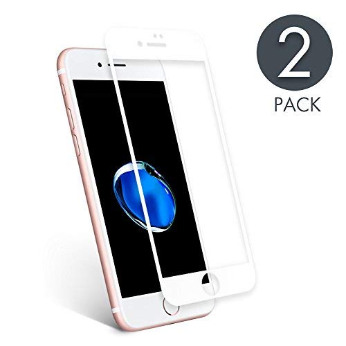 Protector de Pantalla para iPhone 7, aiMaKE 3D Pantalla Completa Cristal Templado Pantalla Protectora Anti BLU Ray,Cubre la Pantalla Completa Perfectamente para iPhone 7 4.7' Blanco