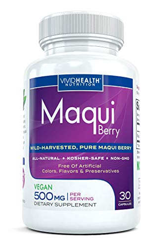 Purest Maqui Berry Extract Capsules | Recomendado por el farmacéutico, suplemento de pérdida de peso antienvejecimiento con antioxidantes | Superalimento natural para ojos secos - 500mg, 30 cápsulas