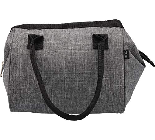 Quid Bolsa Porta Alimentos, Lunch Bag, Exterior de Tela e Interior isotérmico, 24x18x19 cm, 1 Compartimento, Material (Foam térmico), Gris, M