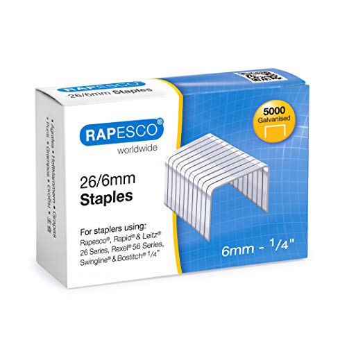 Rapesco Porpoise Grapadora metalica de tenaza, 50 hojas de capacidad, usa grapas 26 y 24/6-8, color azul + Caja de 5000 grapas 26/6 mm, uso standard en la mayoría de grapadoras