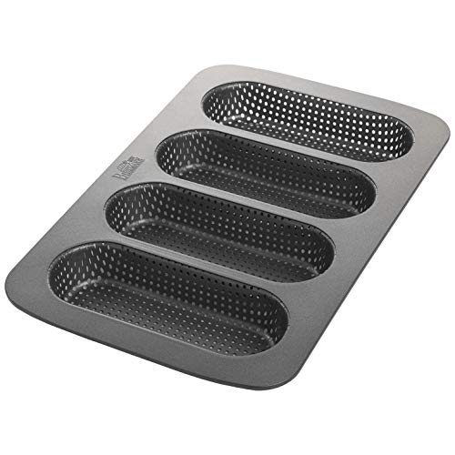 RBV Birkmann 210394 Hot Dog - Moldes para Galletas (4 Compartimentos, Acero, 35,5 x 25,5 x 3,5 cm), Color Gris