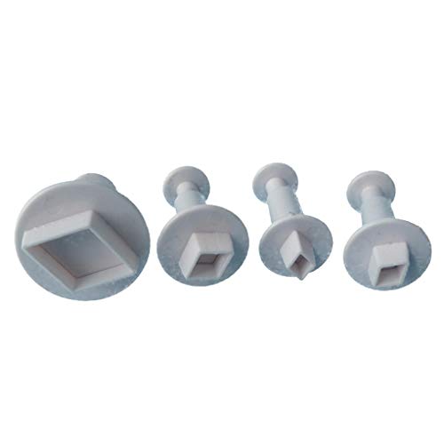 Regard Patrón 4pcs Individual Rombo Galletas de plástico Troqueles de Corte Primavera Torta de la hornada Utensilios Moldes Moldes