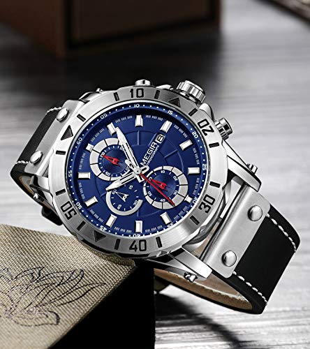 Reloj de Cuarzo para Hombre con Esfera Azul y Correa de Piel M2081