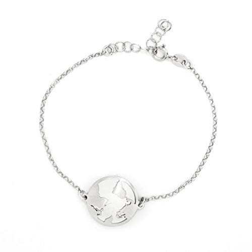 Remo Gammella - Pulsera para hombre y mujer, plata 925, satinada, pulsera de plata 925, longitud ajustable de 16 a 19 cm