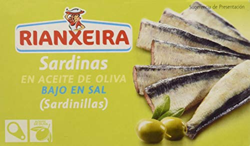 Rianxeira, Conserva de sardina, sardinilla en aceite de oliva - 12 latas de 81 gr. (Total: 972 gr.)