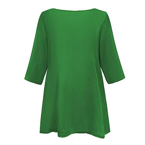 ROVNKD - Túnica para mujer de algodón, mezcla de algodón verde XXXXXL