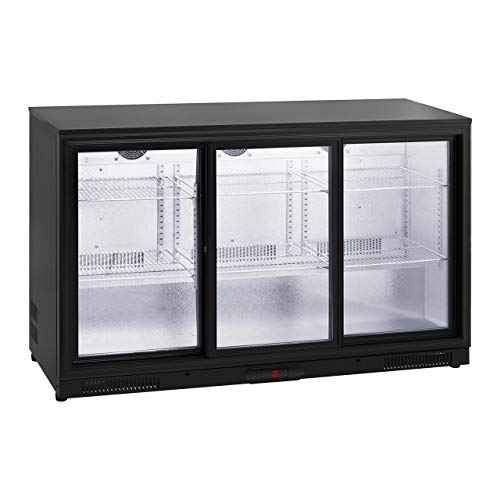 Royal Catering RCGK-318C Nevera Expositora de Bebidas Frigorifico Minibar Nevera para Bebidas Botellas Refrigerador (323 L, 2–10 °C, 220 W, 53x133,5x83,5 cm) Negro