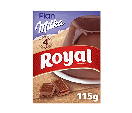 Royal Flan de Chocolate Milka, Preparado en Polvo - 4 Raciones, 115 g